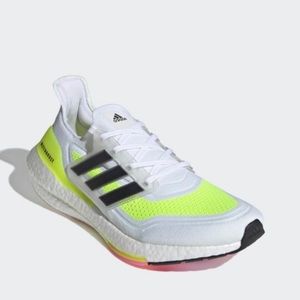 adidas UltraBOOST 21 White Solar Yellow